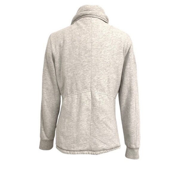Roxy cozy med weight grey jacket with snap detail and front zip. Women’s size L - Picture 4 of 9